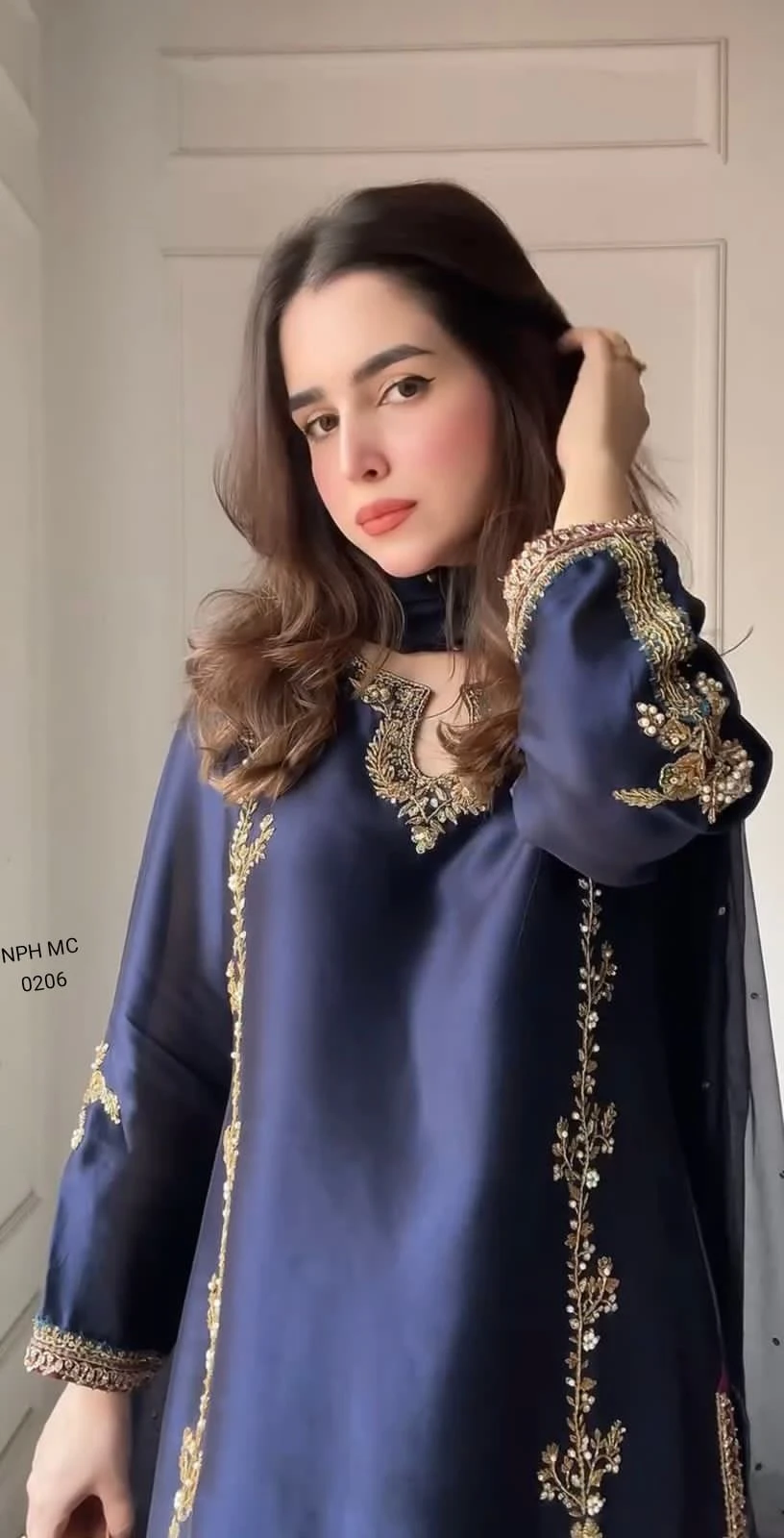 Designer Party Wear Look top with farshi salwar